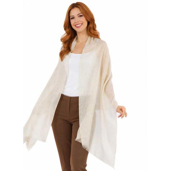 wholesale 4247 - Metallic Scarves 4247 - Ivory   - 