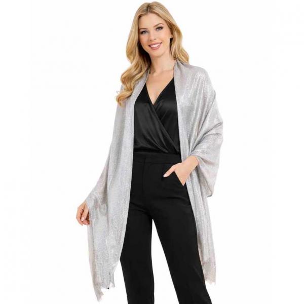 wholesale 4247 - Metallic Scarves 4247 - Silver    - 