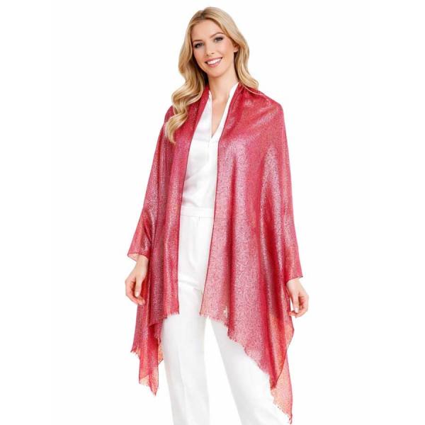 wholesale 4247 - Metallic Scarves 4247 - Red - 