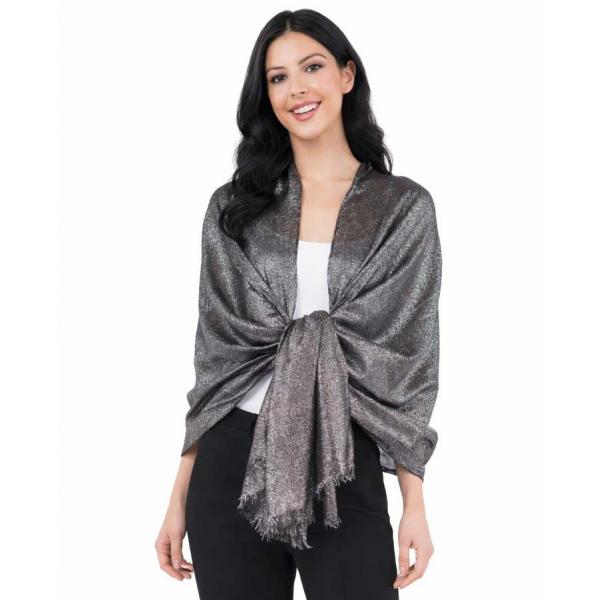 wholesale 4247 - Metallic Scarves 4247 - Black     - 