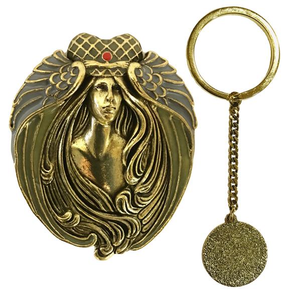 Wholesale 3759 - Ultra Magnetic Brooch and Key Minders 004 - Cleopatra<br>
Antique Bronze Key Minder - 
