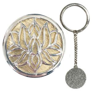 3759 - Ultra Magnetic Brooch and Key Minders 019 - Lotus Design<br>
Silver and Gold - 