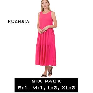 Wholesale  Fuchsia<br>43050 Dress<br>SIX PACK - S:1,M:1,L:2,XL:2