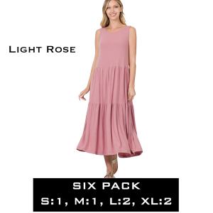 Wholesale  Light Rose<br>43050 Dress<br>SIX PACK - S:1,M:1,L:2,XL:2