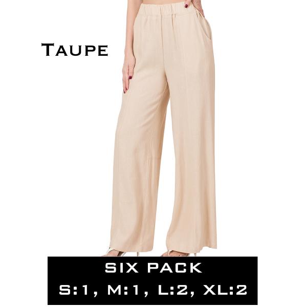 wholesale 1099 - Linen Baggy Pants 1099 - Taupe<br>
SIX PACK - S:1,M:1,L:2,XL:2