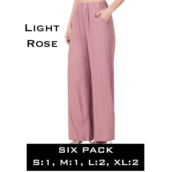 wholesale 1099 - Linen Baggy Pants 1099 - Light Rose<br>
SIX PACK - S:1,M:1,L:2,XL:2