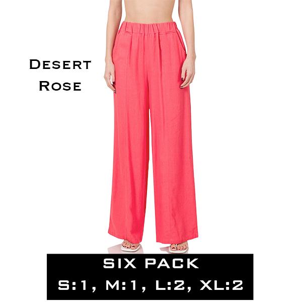 wholesale 1099 - Linen Baggy Pants 1099 - Desert Rose<br>
SIX PACK - S:1,M:1,L:2,XL:2