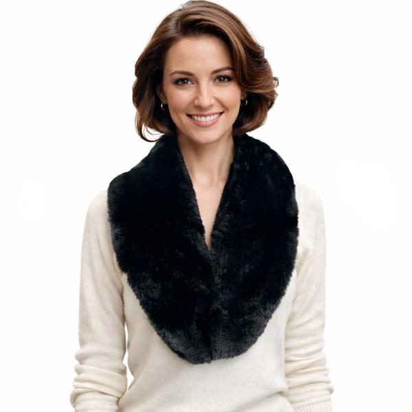 wholesale LC3800 - Faux  Fur Collars Black - 