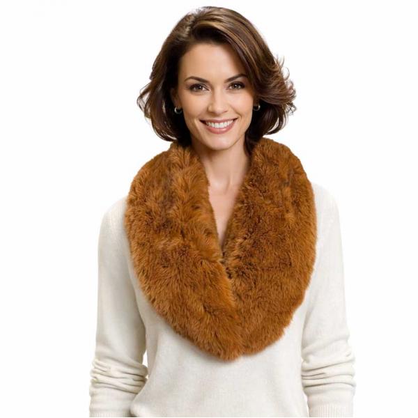 wholesale LC3800 - Faux  Fur Collars Caramel - 