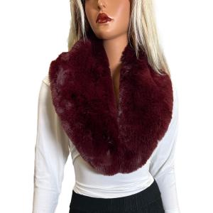 Wholesale LC3800 - Faux Fur Collars 3800 - Burgundy<br>
Faux Rabbit Fur Collar - 