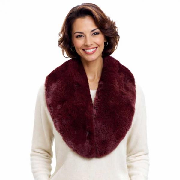 wholesale LC3800 - Faux  Fur Collars Burgundy - 