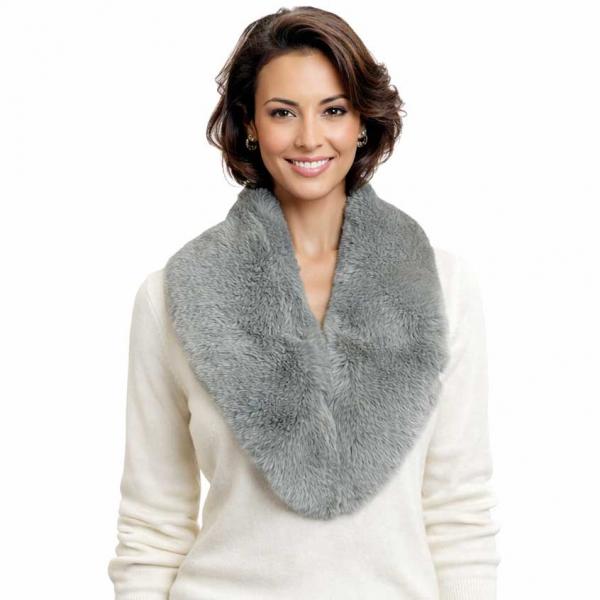 wholesale LC3800 - Faux  Fur Collars Light Grey - 