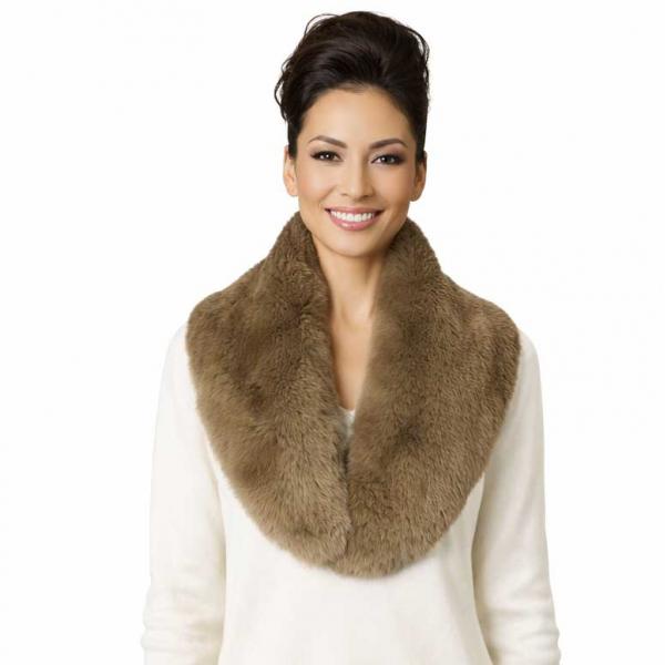 wholesale LC3800 - Faux  Fur Collars Tan - 