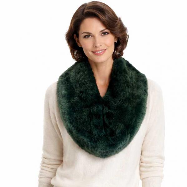 wholesale LC3800 - Faux  Fur Collars Dark Green - 