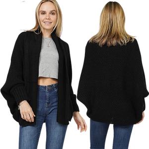 Wholesale 10908 - Sweater Cardigan 10908 - Black<br>
Sweater Cardigan - One Size Fits Most