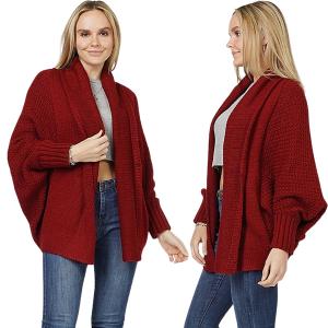 10908 - Sweater Cardigan 10908 - Burgundy<br>
Sweater Cardigan - One Size Fits Most