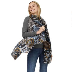 Wholesale 3811 - The Perfect Oblong Scarves 10916 - Navy Multi
Abstract Print Scarf - 34.5