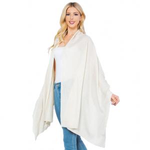4249 - Cashmere Feel Shawl/Scarf Ivory - One Size Fits All