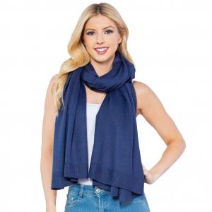 4249 - Cashmere Feel Shawl/Scarf Blue - One Size Fits All