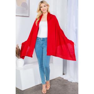 4249 - Cashmere Feel Shawl/Scarf Red - One Size Fits All