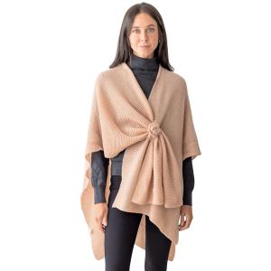 Wholesale Autumn Capes - 3818/10035/3352/3759/5114/5117/5121 5117 - Pink<br>
Ribbed Pull Through Ruana - One Size Fits Most