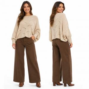 4271 - Sweater Ponchos w/Sleeves Tan  - One Size Fits Most