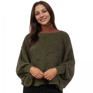 Wholesale 4271 - Sweater Ponchos w/Sleeves Olive - One Size Fits Most