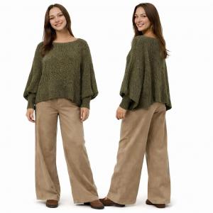 Wholesale 4271 - Sweater Ponchos w/Sleeves Olive - One Size Fits Most