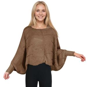 4271 - Sweater Ponchos w/Sleeves Nutmeg - Regular