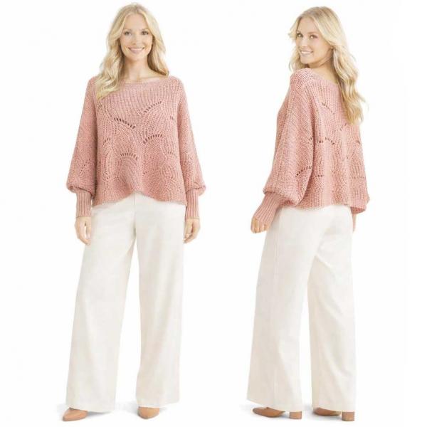 wholesale 4271 - Sweater Ponchos w/Sleeves Dusty Pink - One Size Fits Most