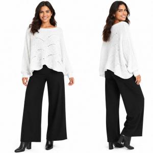 Wholesale 4271 - Sweater Ponchos w/Sleeves 001 - White  - One Size Fits Most