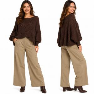 Wholesale 4271 - Sweater Ponchos w/Sleeves 005 - Chocolate - One Size Fits Most