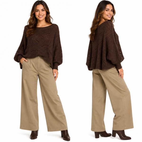 wholesale 4271 - Sweater Ponchos w/Sleeves 005 - Chocolate - One Size Fits Most