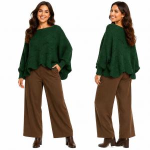 Wholesale 4271 - Sweater Ponchos w/Sleeves 316 - Hunter Green - One Size Fits Most