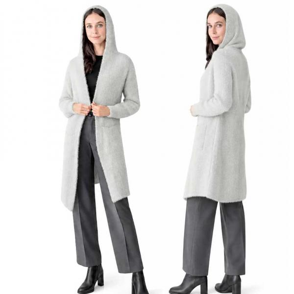 wholesale 5121 - Eyelash  Yarn Cardigans 5121 - Sage - One Size Fits Most