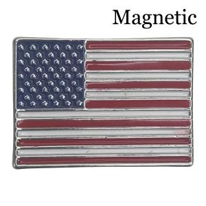 Wholesale 3836 - Lapel Pins  M03 - Rectangle American Flag Magnetic Brooch<br>  
Gold Accent - 