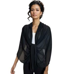 Wholesale 3837 -  Georgette Dress Shawls Black<br>
Georgette Shawl - 27