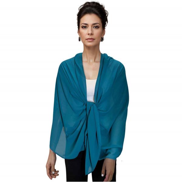 Wholesale 3837 -  Georgette Dress Shawls Teal Blue<br>
Georgette Shawl - 27