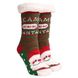 Wholesale 3841 - Christmas  Pattern Non-Slip Sherpa Socks 205 - 03 - One Size Fits Most