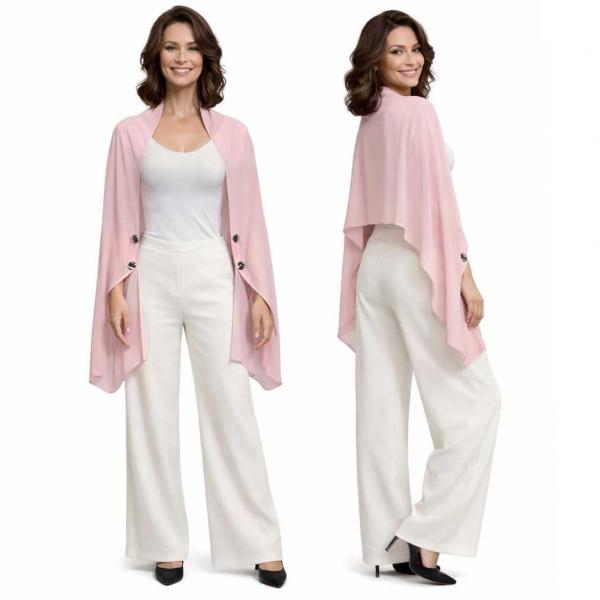 wholesale 3845 - Georgette Button Boleros 160S - Light Pink w/Silver Buttons<br> 
Button Bolero  - 27