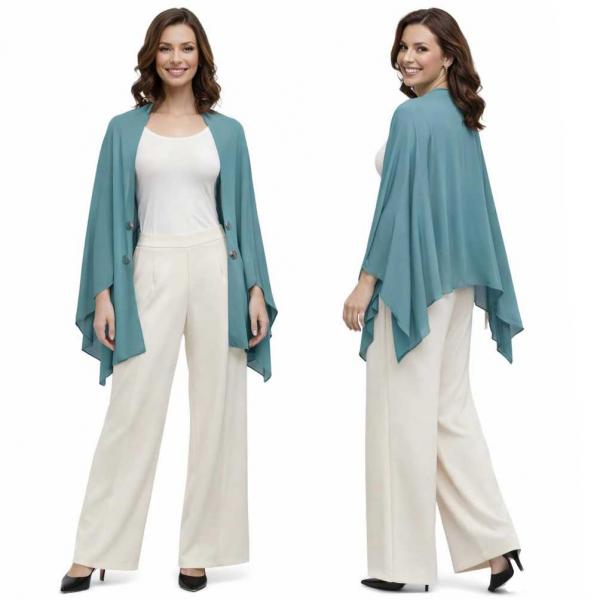 wholesale 3845 - Georgette Button Boleros 026S - Sage w/Silver Buttons<br> 
Button Bolero  - 27