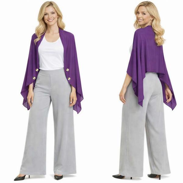 wholesale 3845 - Georgette Button Boleros 056S - Grape w/Silver Buttons<br> 
Button Bolero  - 27