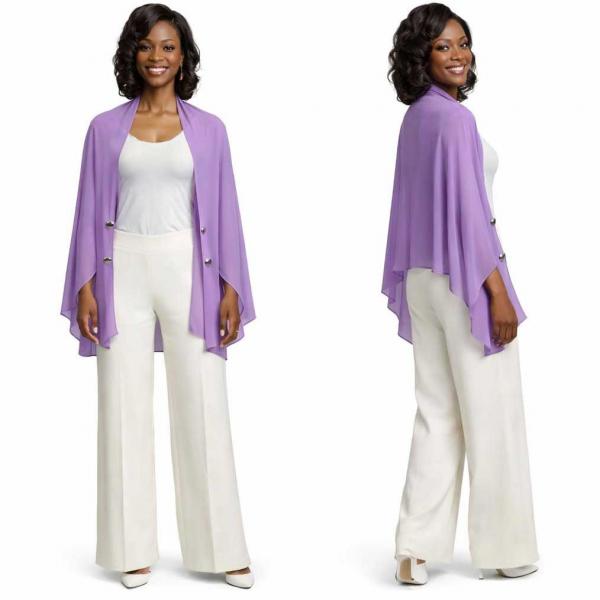 wholesale 3845 - Georgette Button Boleros 020S - Lilac w/Silver Buttons<br> 
Button Bolero  - 27