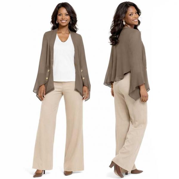 wholesale 3845 - Georgette Button Boleros 078G - Taupe w/Gold Buttons - 27