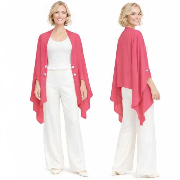 wholesale 3845 - Georgette Button Boleros 053S - Hot Pink w/Silver Buttons<br> 
Button Bolero  - 27