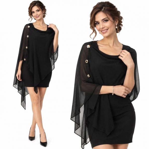 wholesale 3846 - Georgette Button Shawls 017G - Black w/Gold Buttons<br>
Georgette Button Shawl

 - 27