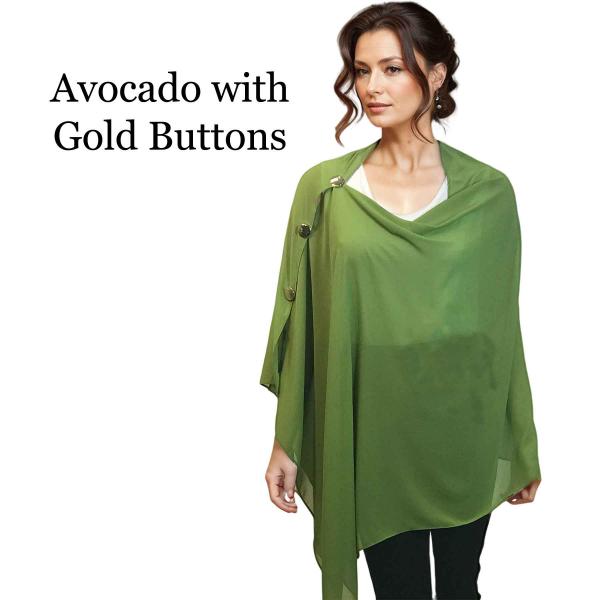 Wholesale 3846 - Georgette Button Shawls 038G - Avocado w/Gold Buttons<br>
Georgette Button Shawl

 - 27