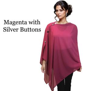 3846 - Georgette Button Shawls 047S - Magenta w/Silver Buttons<br>
Georgette Button Shawl

 - 27