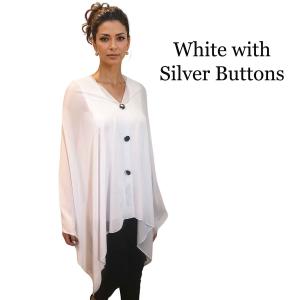 3846 - Georgette Button Shawls 002S - White w/Silver Buttons<br>
Georgette Button Shawl

 - 27