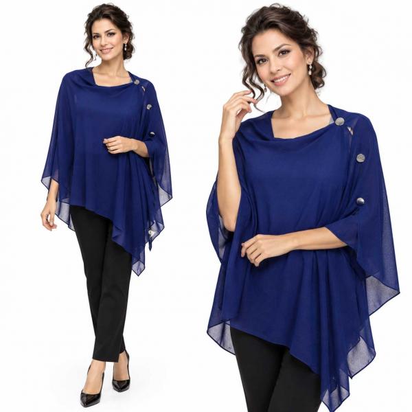 wholesale 3846 - Georgette Button Shawls 024S - Royal Blue w/Silver Buttons<br>
Georgette Button Shawl

 - 27